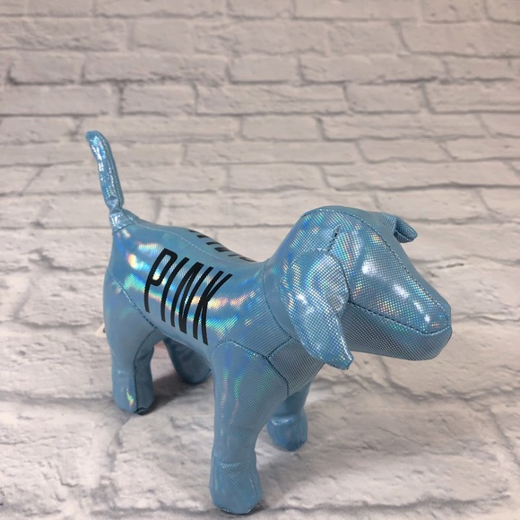 Victoria’s Secret Pink plush dog Light metallic Blue VS Pink Logo - Picture 4 of 11